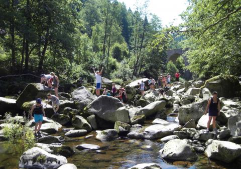 Flussbettwandern bei Forbach im Murgtal